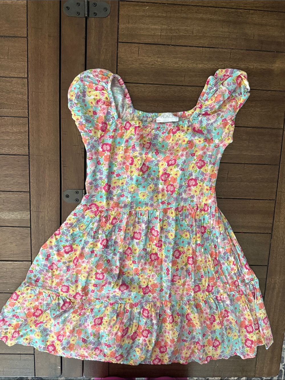 The Children's Place Floral Tiered Dress - Pink, Yellow, Blue
